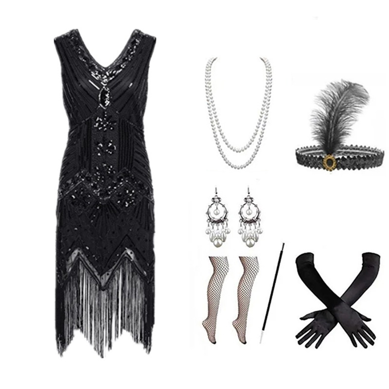 Women'S Accessories In The 1920S - Conjunto de Vestido Flapper de los