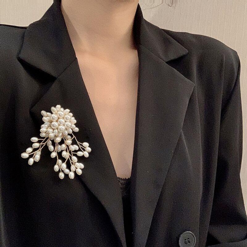 Women Accessories Bouquet - Broche de Perlas y Flores Elegante