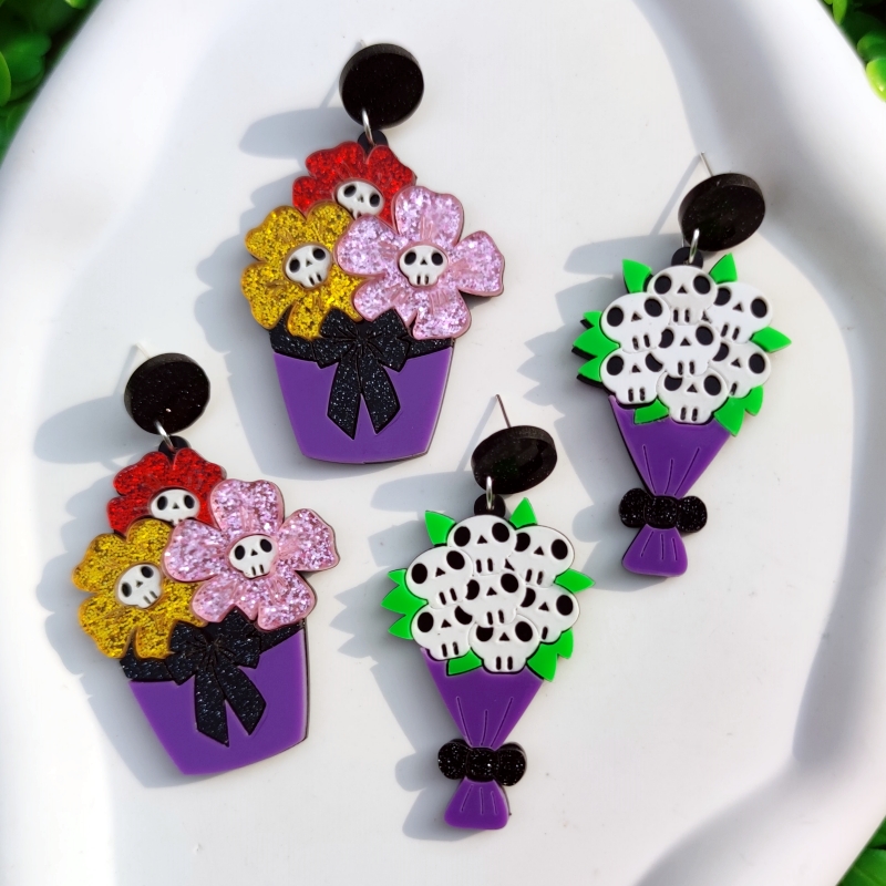 Women Accessories Bouquet - KUGUYS Pendientes de acrílico con diseño