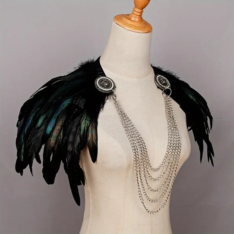 1 Uds. Chal de capa de plumas  - Women'S Viking Accessories reseña y precio