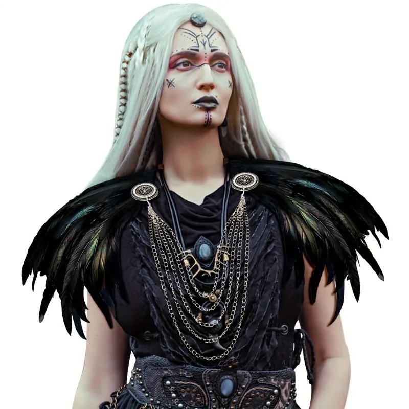 1 Uds. Chal de capa de plumas  - Women'S Viking Accessories reseña y precio