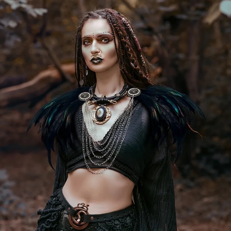 1 Uds. Chal de capa de plumas  - Women'S Viking Accessories reseña y precio