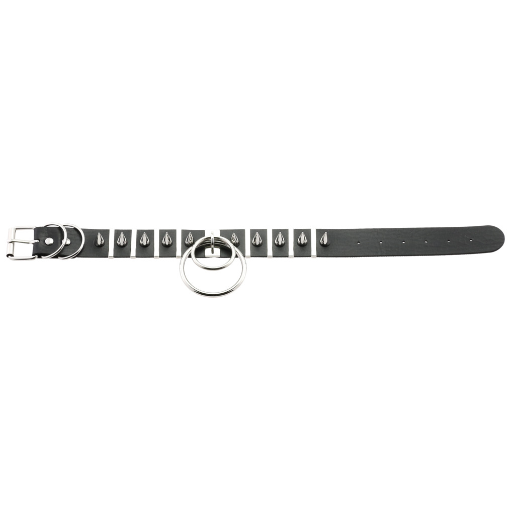 Collar de cuero con pinchos gr - Women'S Emo Accessories reseña y precio