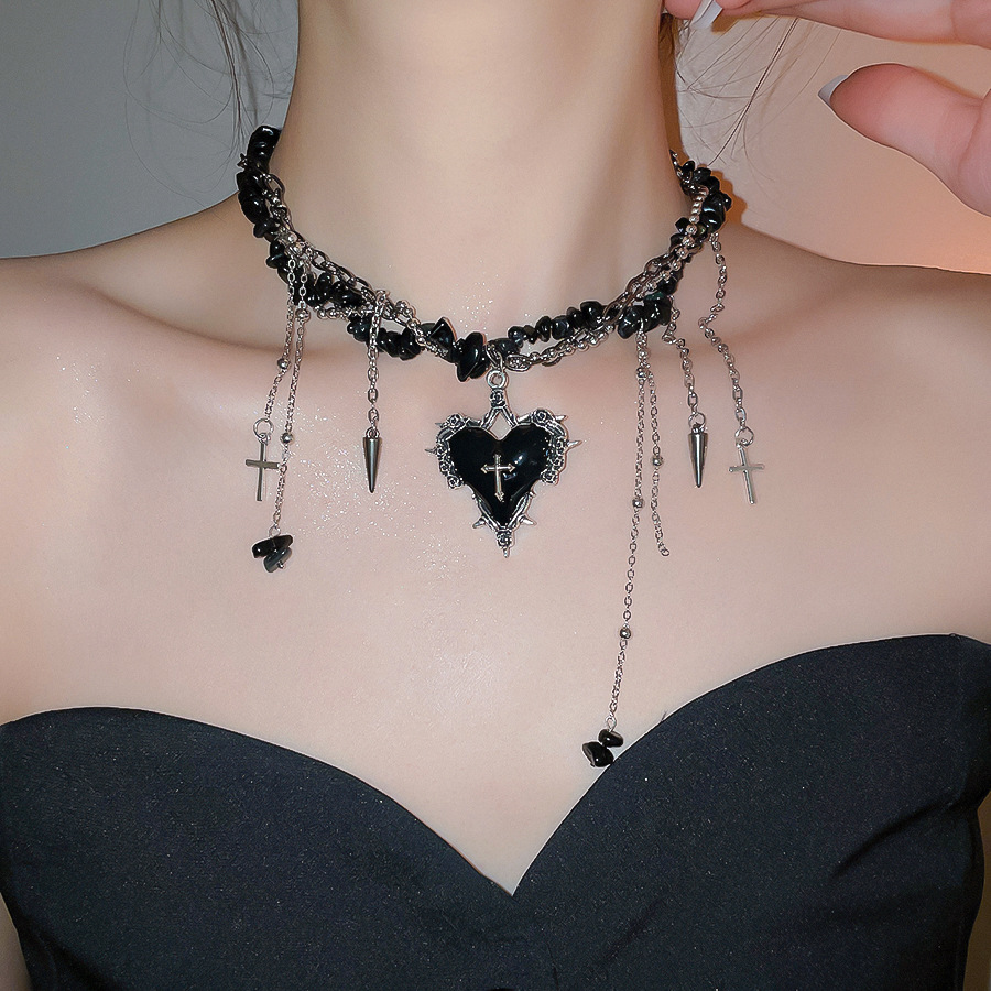 Goth Vintage Y2K corazón rojo  - Women'S Emo Accessories reseña y precio
