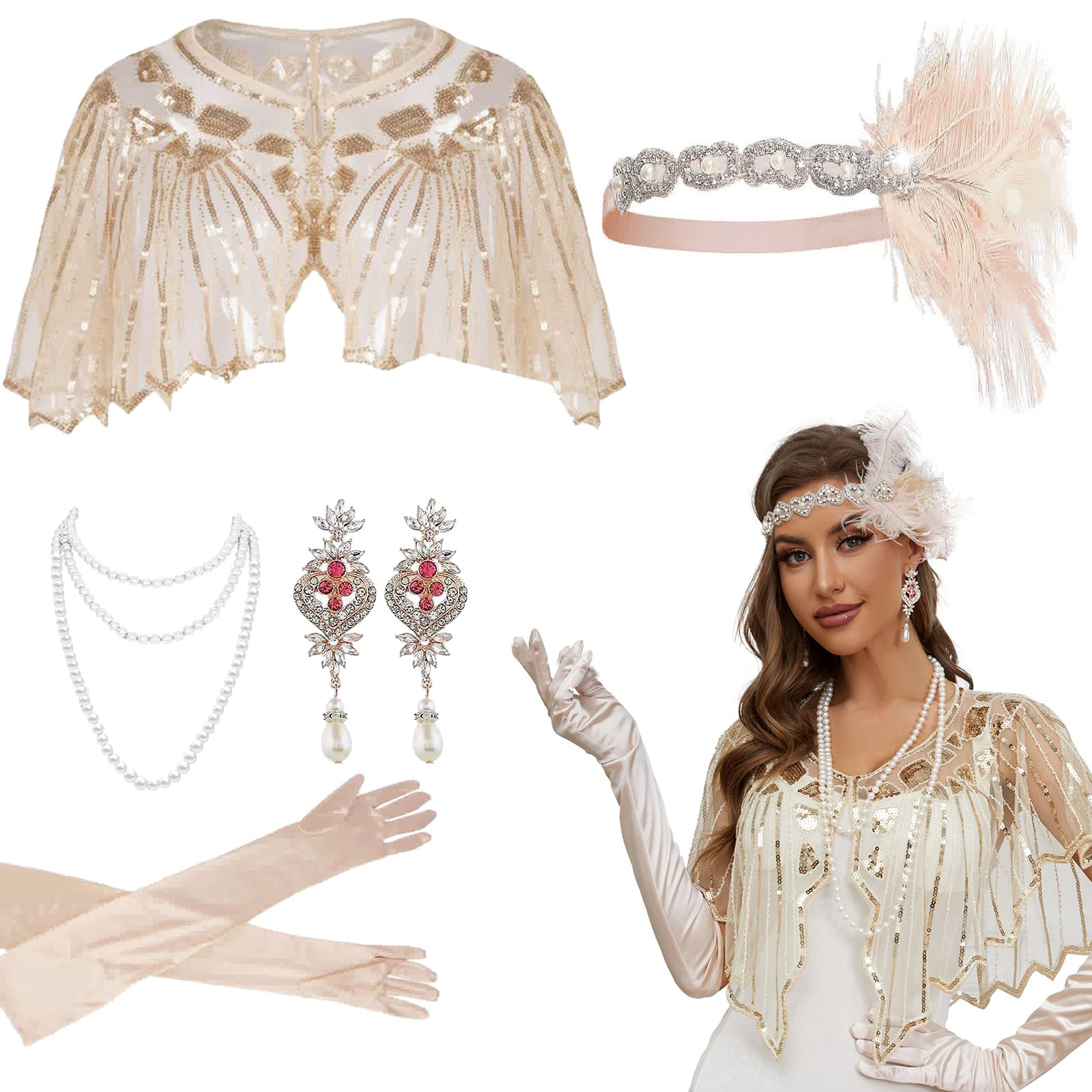 Diadema de plumas para boda, f - Women'S Accessories In The 1920S reseña y precio