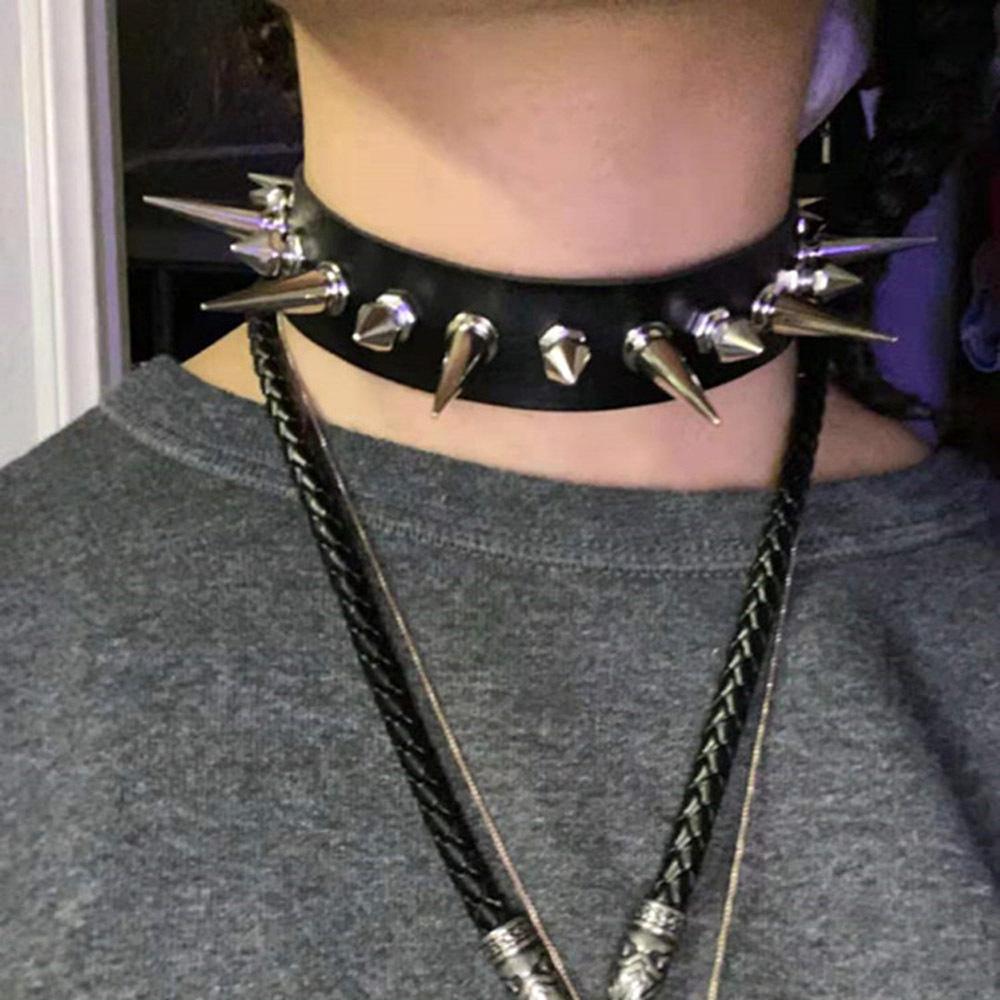 Collares de cuero PU con remac - Women'S Emo Accessories reseña y precio